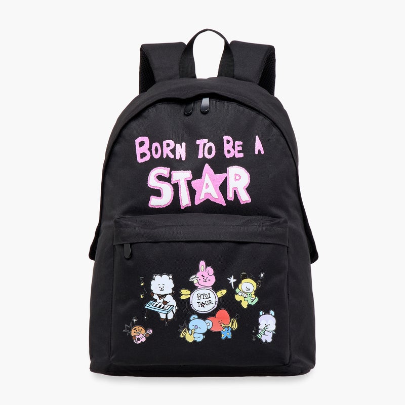 BT21 حقيبة ظهر مطبوعة باللون الأسود BT21 للأطفال - Image 4